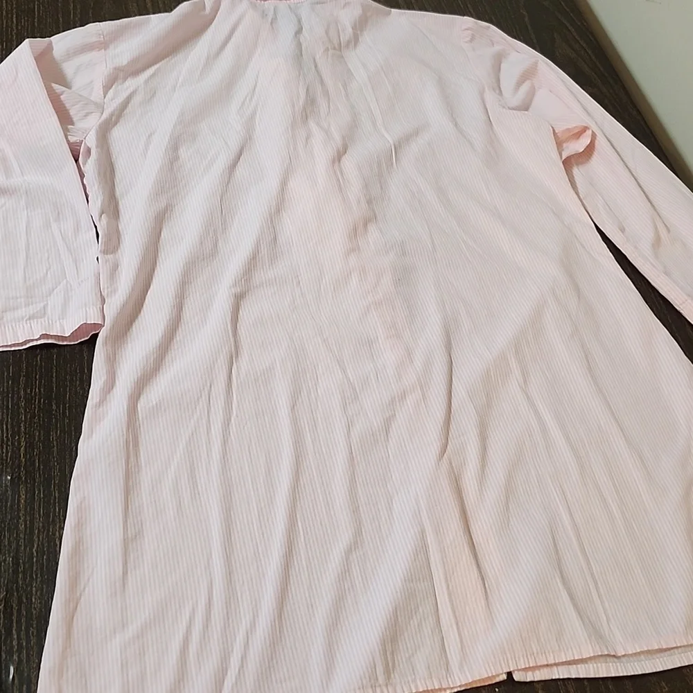 BedHead Classic Night Shirt Fine Cotton Striped Pajamas Large